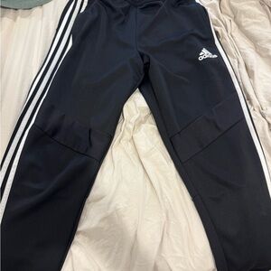 Adidas Black Joggers with White Stripes
